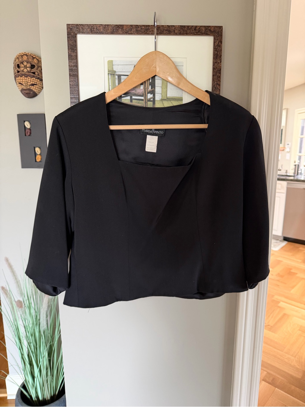 Maria Pinto Women's Black Cropped Blazer & Skirt